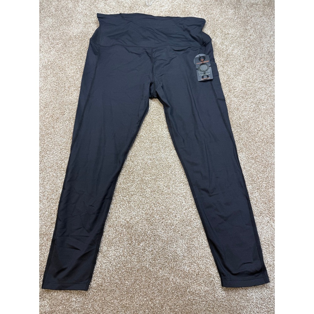 NEW Tommie Copper Womens XL Black Lower Back Compression Leggings High‎ Rise